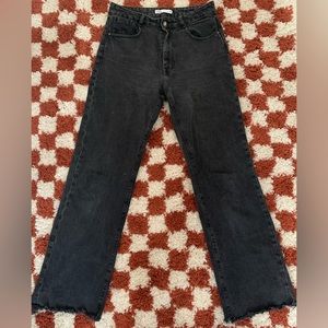 Black Zara Z1975 Straight Leg Full Length Jeans Size 10